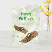 Happy Birthday Opanke Folk Dance Shoes for Dancers Karte (Gelbe Blume)