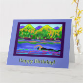 Happy Birthday Open Water Swim Card Karte (Gelbe Blume)