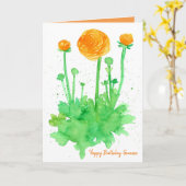 Happy Birthday Orange Blume Personalisiert Custom Karte (Gelbe Blume)