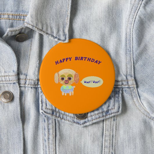 Happy Birthday Orange Button (Beispiel)