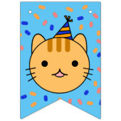 Happy Birthday Orange Cat Wimpelkette (Erste Fahne)