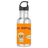 Happy Birthday Orange Edelstahlflasche (Vorderseite)