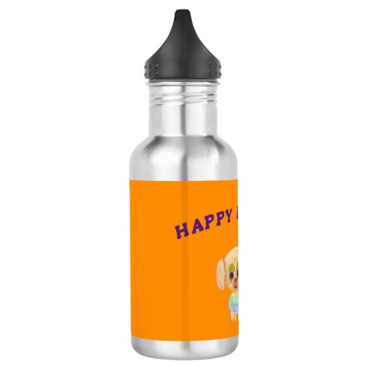 Happy Birthday Orange Edelstahlflasche (Links)