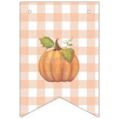 Happy Birthday Orange Gingham Party Wimpelkette (Erste Fahne)