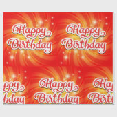 Happy Birthday Orange Hintergrund Geschenkpapier (Flach)