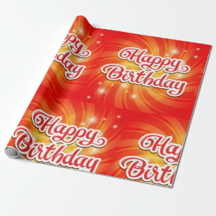 Happy Birthday Orange Hintergrund Geschenkpapier