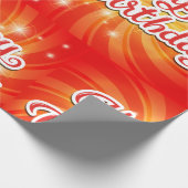 Happy Birthday Orange Hintergrund Geschenkpapier (Ecke)