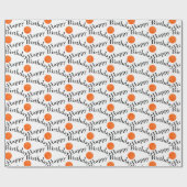 Happy Birthday Orange Pickleballs on White Geschenkpapier (Flach)