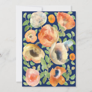 Happy Birthday Orange Spring Flowers Feiertagskarte