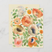 Happy Birthday Orange Spring Flowers Mitteilungskarte (Vorne/Hinten)