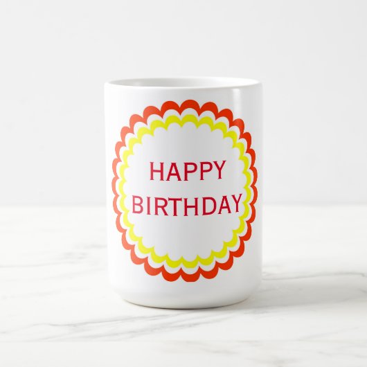 Happy Birthday Orange Yellow Tasse (Mittel)