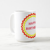 Happy Birthday Orange Yellow Tasse (Vorderseite Links)