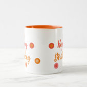 Happy Birthday Orange Zweifarbige Tasse (Mittel)