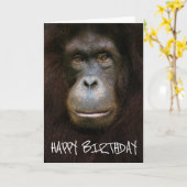 Happy Birthday | Orangutan Face Karte (Gelbe Blume)