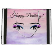 Happy Birthday Original Artwork (All Eyes on you) Große Geschenktüte (Rückseite)