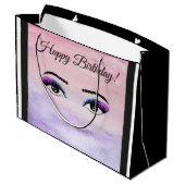 Happy Birthday Original Artwork (All Eyes on you) Große Geschenktüte (Rückseite Schrägansicht)