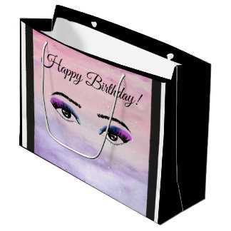 Happy Birthday Original Artwork (All Eyes on you) Große Geschenktüte