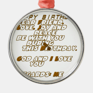 Happy Birthday Ornament Aus Metall