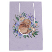 Happy Birthday Oster Bunny Lila Florals Mittlere Geschenktüte (Rückseite)