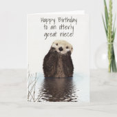 Happy Birthday Otterly Great Niece Karte (Vorderseite)