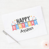 Happy Birthday Ovaler Aufkleber (Umschlag)