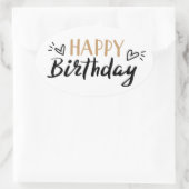 Happy Birthday Ovaler Aufkleber (Tasche)