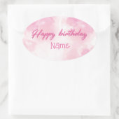 Happy Birthday Ovaler Aufkleber (Tasche)