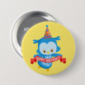 Happy Birthday Owl Button (Vorne & Hinten)