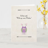 Happy Birthday Owl with Age kommt Weisheit Karte (Gelbe Blume)