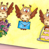 Happy Birthday Owls von Nicole Janes Karte
