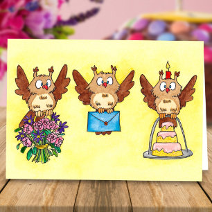 Happy Birthday Owls von Nicole Janes Karte