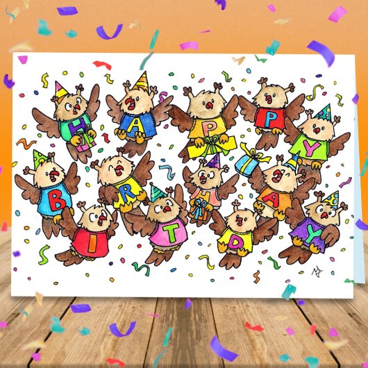 Happy Birthday Owls von Nicole Janes Karte