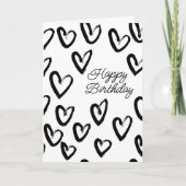 Happy Birthday | Paint Stroke Heart Pattern Karte (Vorderseite)