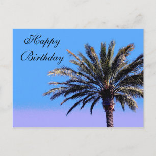 Happy Birthday Palme Postkarte