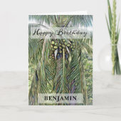 Happy Birthday Palmen Bäume Natur Männer personali Karte (Vorderseite)