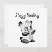 Happy Birthday Panda Card Feiertagskarte (Vorne/Hinten)