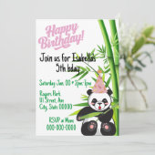 Happy Birthday Panda individuell gestaltbare Einla Einladung (Stehend Vorderseite)