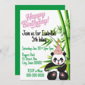 Happy Birthday Panda individuell gestaltbare Einla Einladung (Vorne/Hinten)