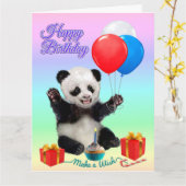 HAPPY BIRTHDAY PANDA KARTE (Gelbe Blume)