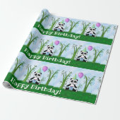 Happy Birthday Panda Party Geschenkpapier (Ungerollt)