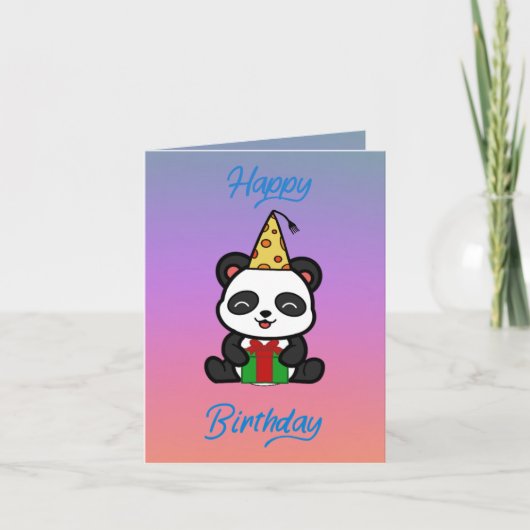 ‘Happy birthday’ panda verjaardags Karte (Vorderseite)