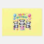 Happy Birthday Pandas Geschenkpapier Set (Vorderseite 3)