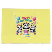 Happy Birthday Pandas Große Geschenktüte (Rückseite)