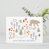 Happy Birthday Papa Bären Camping Außenkarte Ankündigung (Stehend Vorderseite)