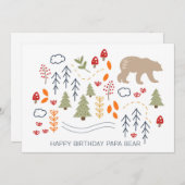 Happy Birthday Papa Bären Camping Außenkarte Ankündigung (Vorne/Hinten)