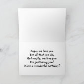 Happy Birthday Papa Card Großvater Alternative Karte (Innenseite)
