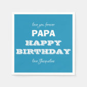 Happy Birthday PAPA Modern Script Name Chic Paper Serviette (Vorderseite)
