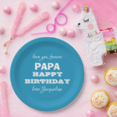 Happy Birthday PAPA Script Name Modern Chic Pappteller (Party)