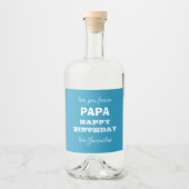 Happy Birthday PAPA Script Name Modern Cool Alkoholflaschenetikett (Vorderseite)