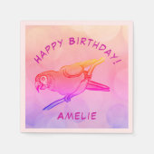 Happy Birthday Papagei Napkins Serviette (Vorderseite)